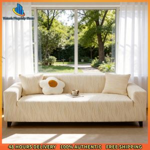 Vktech Warm Sofa Couch Cover with Pillowcase Jacquard Couch Slip Cover Machine Washable for Kids Pets Friendly Living Room Home Decor