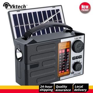 【Vktech】 AM FM SW Solar Radio with LED Torch and Bluetooth Audio for Hiking and Emergency Use