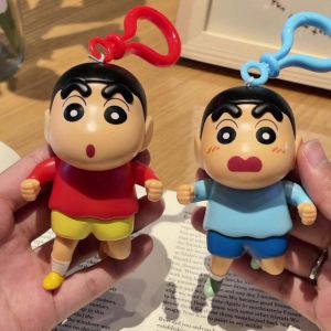 YOYO CHARMING เอบีเอสเอบีเอส วิ่ง Crayon Shin-Chan Toy พลาสติกทำจากพลาสติก มือและเท้าขยับได้ จี้ของเล่นเชือกวาดรูป ตลกๆ สร้างสรรค์และสร้างสรรค์ พวงกุญแจอุปกรณ์ต่อพ่วงอะนิเมะ สาวๆ