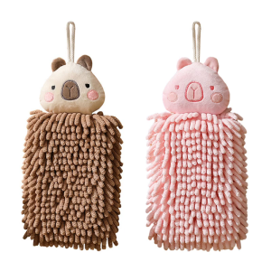 ผ้าเช็ดมือนิ่ม Capybara น่ารักผ้าขนหนูไมโครไฟเบอร์ที่ดูดซับแห้งเร็วสำหรับห้องครัวห้องน้ำออฟฟิศ