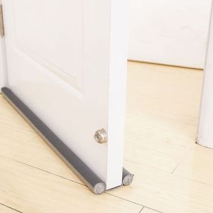 HOME BEST 1pc 90cm Flexible Door Bottom Seal Strip Soundproof Noise Reduction Block Light Dustproof Windproof Under Door Draft Stopper Anti-cockroach Insect Durable Strip Twin Guard Windshield Alternative rubber seal /Jalur pengedap bawah pintu FZ1-0001