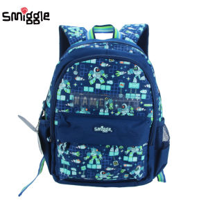 Australia smiggle original childrens schoolbag boys Deep Blue Robot modeling cool backpack Kids Name bag Comes with letter card
