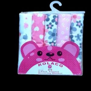 EY Kids Baby Blanket and Swaddle Set - 76cm x 76cm 100% Cotton (1 Pack 5 Pcs)