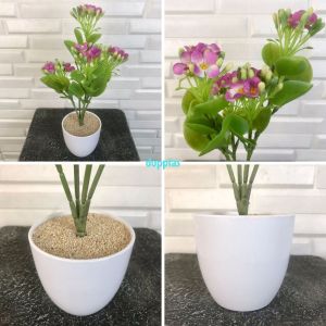 Tanaman Artificial Pohon Plastik Bunga Calandiva X4 Pot Melamine Dekorasi Rumah Aesthetic