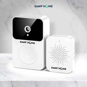 TAFFHOME Smart Doorbell CCTV Wireless Video Kamera HD Talkback Bel Rumah Bell Kantor App Smartphone X9 - 7CHK01BK