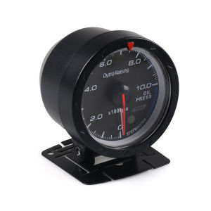 Car Modification 60mm Oil pressure gauge with bracket   Red and white light racing instrument is suitable for 12V Car