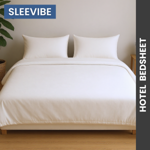 SleeVibe Hotel Plain White Bedsheet - Single/S.Single/Queen/King/S.King