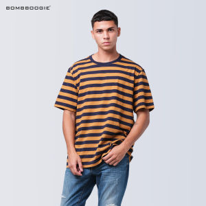 Bombboogie Kaos Pria Regular Makho Orange Navy 2.0 Stripe 12F05B4OA