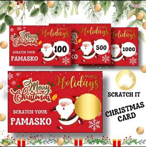 CHRISTMAS SCRATCH IT CARD 10 pcs WITH STICKER