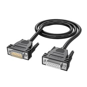 DB15 đôi khiên Cáp nối DB15 đực sang cái kết nối dây giấy bạc braide để tăng cường độ bền