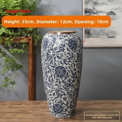FCSHANNAIER | Decorative Modern Chinese Ceramic Vase Vintage Blue and White Lotus