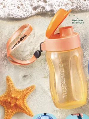 Tupperware Slim Eco Bottle 310ml with strap (Flip Cap)