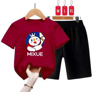 Setelan Baju Kaos Anak Laki Dan Perempuan MIXUE/Kaos Setelan Anak Anak