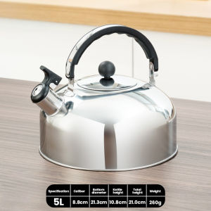 4/5L Whistling Kettle (Induction/Gas) Heavy Duty Stainless Steel Loud Stovetop Tea Pot Water Boiler