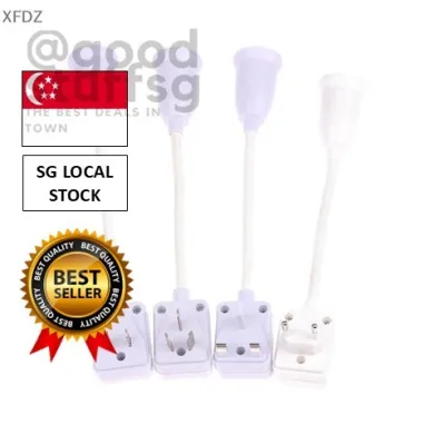 [SG FREE ] 1Pc LED Light Bulb E27 Socket Lamp Base Holder Adapter Converter With Switch EU UK Plug Energy Saving Lamp F