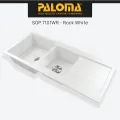 PALOMA SGP 7101 Kitchen Sink Bak Cuci Piring Dapur Progranite 2 Bowl Topmount Undermount Pro Granite Granit Quartz Top Under Mount Black Grey Gray White Hitam Abu Putih 7101BC 7101GS 7101WR. 