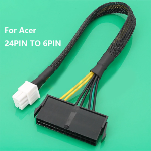 ATX PSU 24 Pin to Motherboards 6Pin for Acer 6Pin Mainboard Power Supply Cable Female to Male Converter Cord Wire