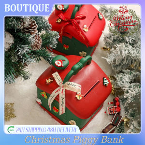 QUIVLOX Christmas Cottage Piggy Bank Small House Shaped Coin Bank DIY Desktop Decoration Savings Jar Childrens Gift