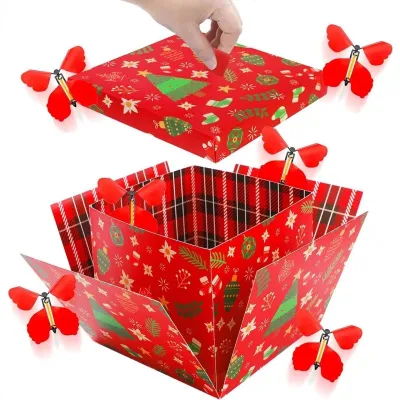 【SG STOCK】Butterfly Explosion Gift Box Surprise Flying Butterfly Box Christmas Greeting Card & Holiday Gift Box