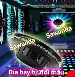 Đèn led Đĩa bay trang trí tự đổi màu cảm ứng âm thanh