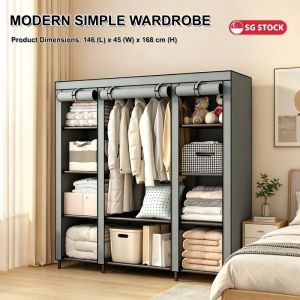 Modern Minimalist Wardrobe Dust Cover Curtain Clothes Rack Household Storage Cabinet Multifunctional Storage Rack