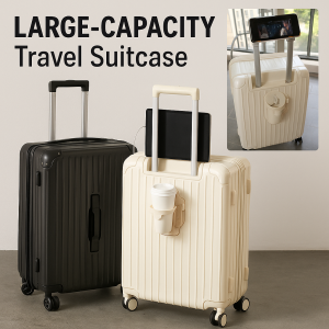 Multi-functional large-capacity luggage Travel Suitcase With Cup Holder USB Charging Suitcase 20 24 inch