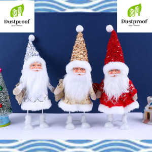 3PCS 40cm Christmas Santa Claus Doll Set - Iron Santa Figurines for Window Display Holiday Home Decoration & Gifts