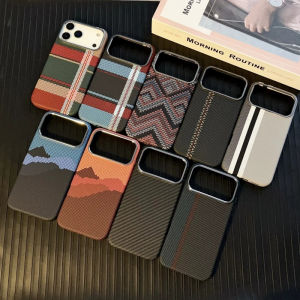 Magnetic Abstract Case Capa for iPhone 17 16 15 Pro Max Cover Wireless Charging Carbon Color Relief Lens Armor Protection Shell
