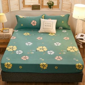 Waterproof Bed Cover Mattress Protector Bedsheet Mattress Cover Flower Design Single Double Queen King Size Fitted Sheet Bed Sheet Manila Local Stock Available