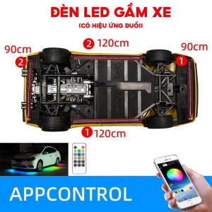 Đèn LED gầm xe hơi trang trí ngoại thất ô tô đèn led RGB điều khiển bằng APP hoặc Remote(điều khiển cầm tay)