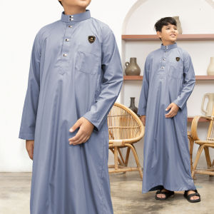Gamis Anak Laki Laki 9-16 Tahun Kancing Import Jubah Motif Harmain Fadlan Series Assuffah