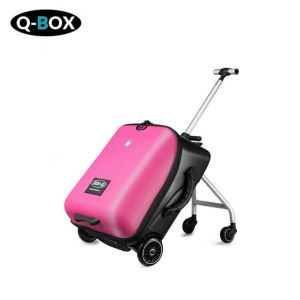 2-in-1 kids rolling suitcase with seat – a convenient travel bag for children also suitable as a carry-on bag for airline travel.