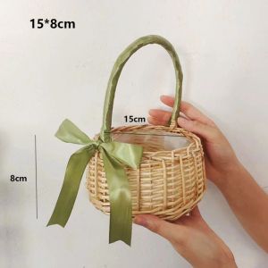CHLOCH Đan thủ công Giỏ cầm tay giả mây Nhiều phong cách có tay cầm Giỏ đựng đồ bện Giá đỡ rau củ quả hoa Trang trí nhà cửa / Trưng bày trên bàn phục vụ tại nhà hàng