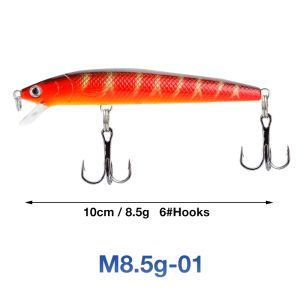 Bite 10cm/8.5g Floating Minnow Fishing bait set Throw Lure Hard Bait 3D Eyes Fishing bait set