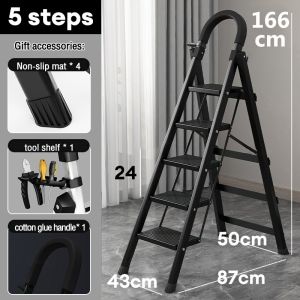 Collapsible ladder Carbon steel thick ladder 3/4/5/6 portable household multi-functional non-slip ladder