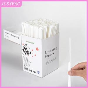 JCSYFAC 100 300Pcs Clear Individually Wrapped Boxed Drinking PP Straws Tea Drinks Straws