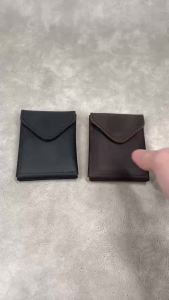 Genuine Leather Wallet For Men Male Real Cowhide Short Slim Minimalist Mens Cash Wallet Credit Card Holder With Flap Closure