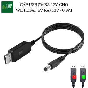 Dây cáp tăng áp USB cho model wifi 9-12v DC có đèn báo màu xanh (loại đặc biệt)