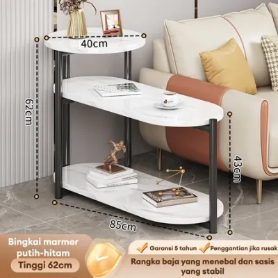 Meja Tamu Meja Kopi Meja Nakas Meja Minimalis Meja Samping Tiga Tingkat Meja Teras Meja motif marmer minimalis