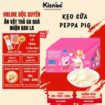 Kẹo Sữa Peppa Pig DHA 16g Viên Nhỏ Xinh Dễ Ăn Vị Ngọt Dịu Béo Béo Thơm Ngon Hộp Mini Hình Hot Trend Snack Ngọt Dễ Ăn Cho Học Sinh Sinh Viên Kisnac