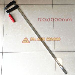 F Clamp 120x1000mm Klem Jepit Papan Kayu Bar 100cm Catok Klem Wood DEC04