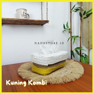 (NEW PRODUCT) KOTAK TISU / TEMPAT TISU ANYAMAN SEAGRASS WARNA KOMBINASI 25 X 15 X10 CM