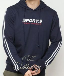 Jaket Hoodie Casual Outdoor SPORTS Adventure Pakaian Pria Wanita Lengan Panjang Bahan Kain Fleece Warna Navy Blue Distro Ready Size XS-S-M-L-XL-XXL-3XL Pemesanan Bisa COD Atau Bayar Ditempat
