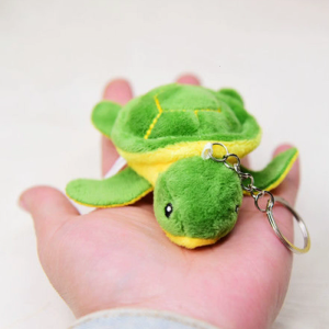 Turtle Plush Keychain Stuffed Animal Soft Fur Cute Green Turtle Charm Accessories Keyring Decorative Toy for Backpack