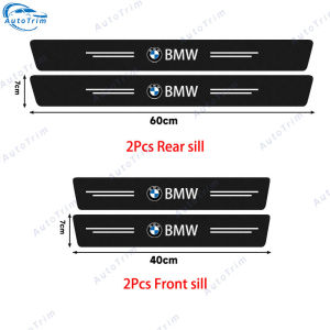 Bmw ///M Car Door Sill Strip Carbon Fiber Leather Anti Scratch Door Step Protector For 1 2 3 4 5 6 7 Series X1 X2 X3 X4 X5 X6 X7 iX1 iX2 iX3 iX5