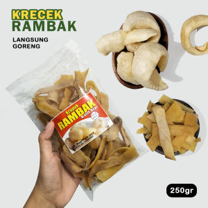 Rambak sapi mentah 250gram kerupuk krecek kulit sapi siap goreng kerecek sayur bentuk panjang