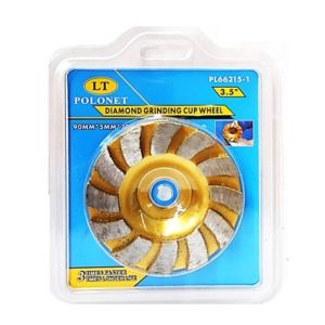 Buildmate x Polonet by POLOLOCK 3.5 Diamond Grinding Cup Wheel 90mm Concrete Grinder Disc for Angle Grinder Masonry PL66215-1