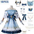 Game Genshin Impact Nilou Cosplay Costume High Quality New Skin Nilou Lolita Dress With Headwear Necklace Gloves 10pcs Outfit 80cm Red Wig Synthetic Wig Cover. 
