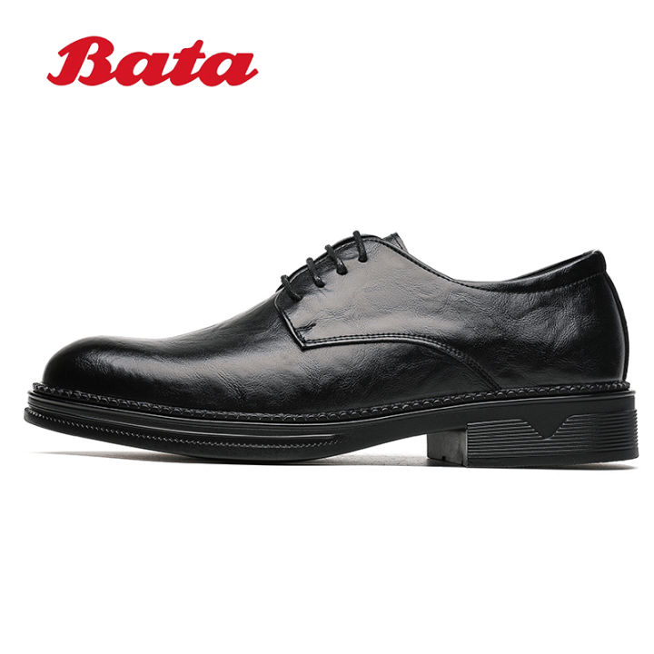 Bata Leather shoes Mens British casual leather shoes Low top lace