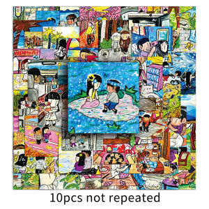 54PCSNewmasus Series Fun Trendy Illustration Stickers Creative DIY Decoration Waterproof Graffiti Stickers